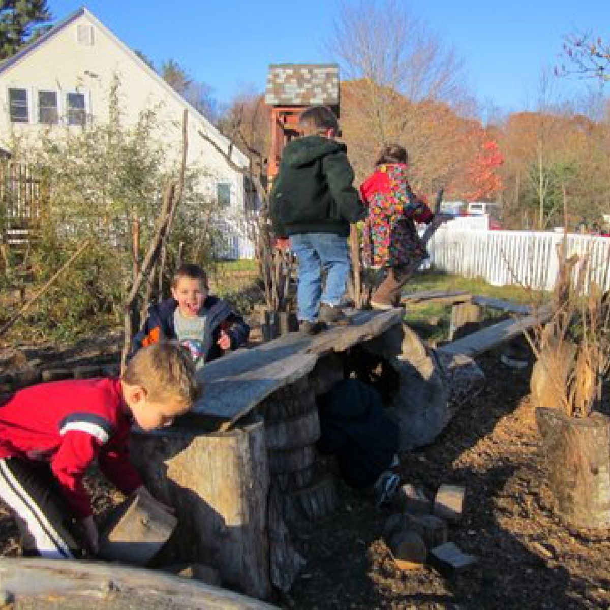 Children at Live and Learn Early Learning Center practice early engineering skills.