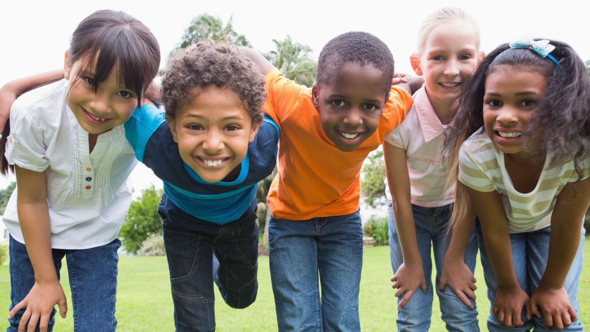 close up of young children