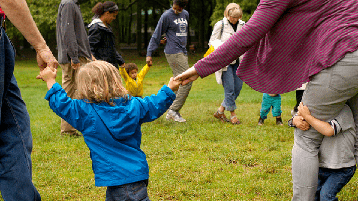 Circle time at Brooklyn Forest School.