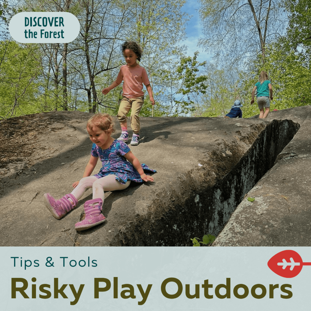 children making their way down a slope