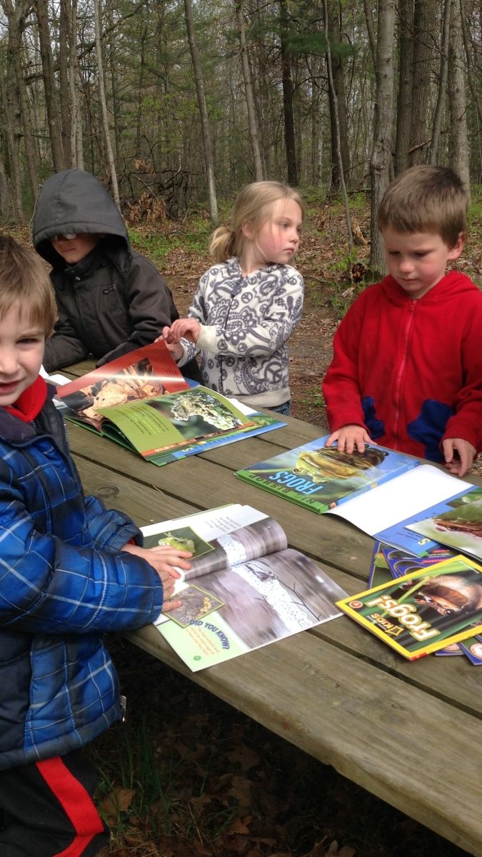 When the weather is nice, reading and other activities often happen outside.