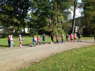 Bethel Elementary students start Science Hike Mondays with a hike outside.