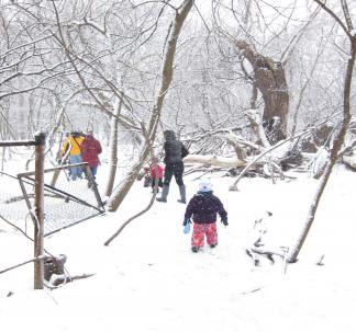 North Park Village Nature Center First day of Forest Play School.