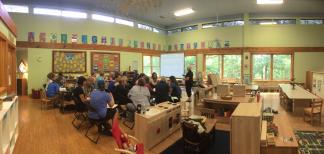 The indoor classroom at Elachee Nature Preschool