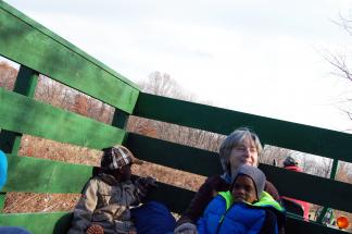 Nancy Newman with Ark students at Irvine Nature Center