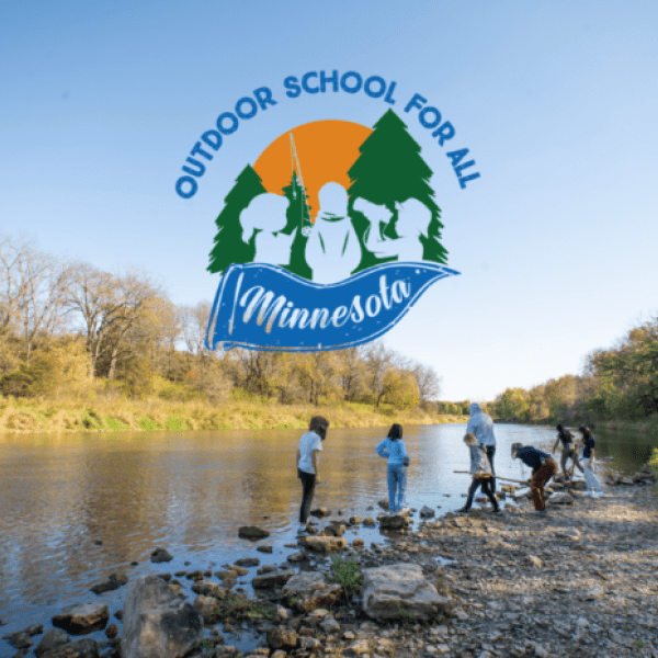 Minnesotra Outdoor For School for All promo image -- children playing next to river