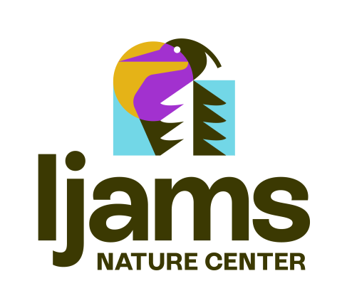 Logo of Ijams Nature Center featuring a heron